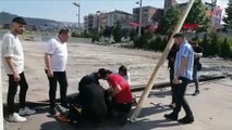 Karabük'te Millet Bahçesi inşaatında işçi düştü