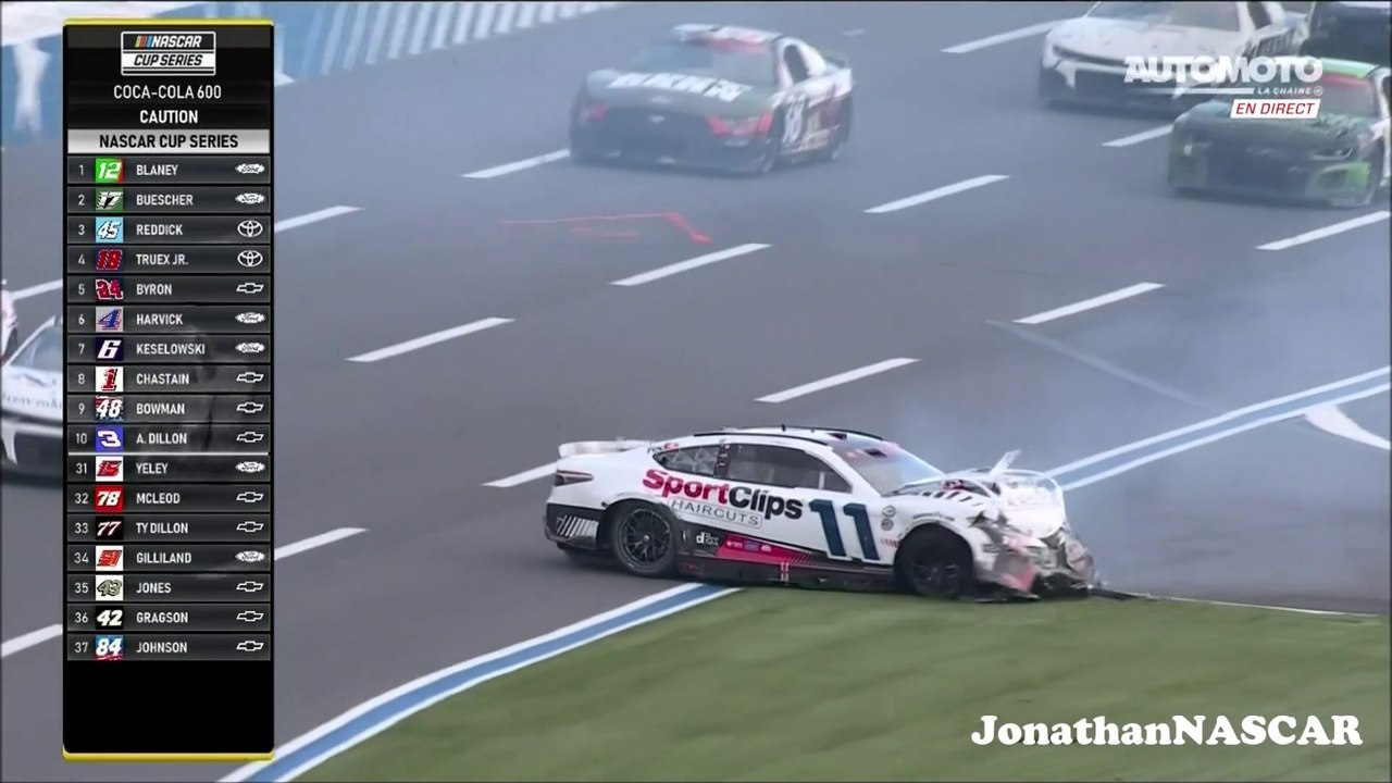 Big Crash Hamlin - Elliott Coca Cola 600 2023 NASCAR Cup Series