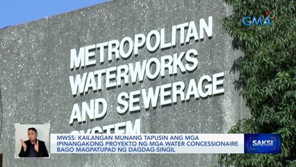 Kailangan munang tapusin ang mga ipinangakong proyekto ng mga water concessionaire bago magpatupad ng dagdag-singil — MWSS | Saksi