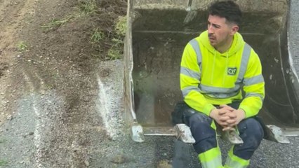 'He will walk next time' - Lazy man almost dumped out of digger bucket
