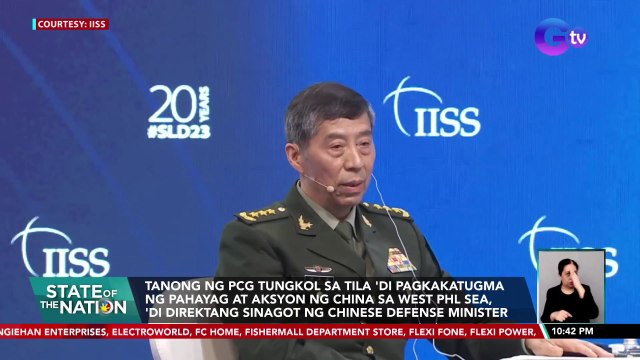 Tanong ng PCG tungkol sa tila 'di pagkakatugma ng pahayag at aksyon ng China sa West Phl Sea, 'di direktang sinagot ng Chinese Defense Minister | SONA