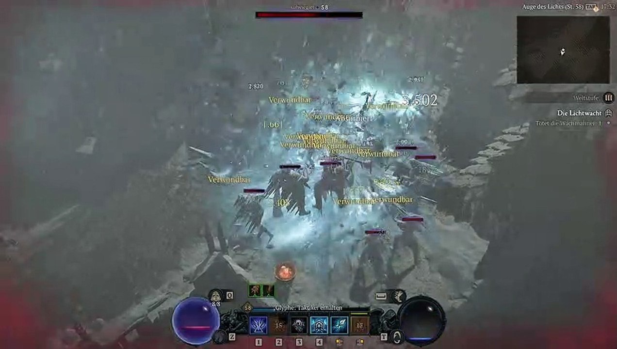 Diablo 4: Blizzard-Build für die Zauberin im Gameplay in der Lichtwacht auf Weltstufe 3