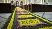 150 year anniversary Arundel Cathedral carpet of flowers in Sussex