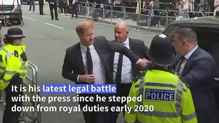 Prince Harry arrives at London court for tabloid trial
