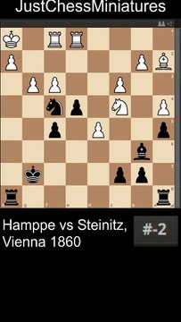 Steinitz sacrifices his Rook and checkmates