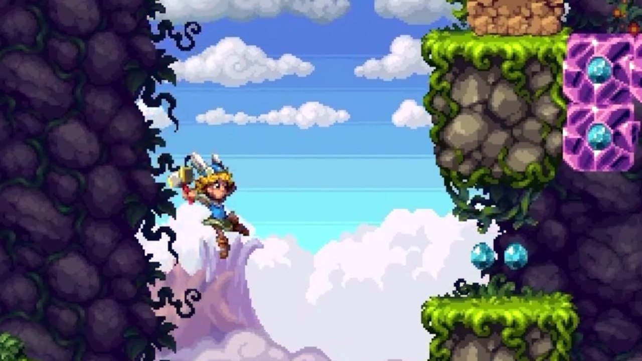 Zum launch schwingt der putzige plattformer tiny thor im trailer seinen hammer