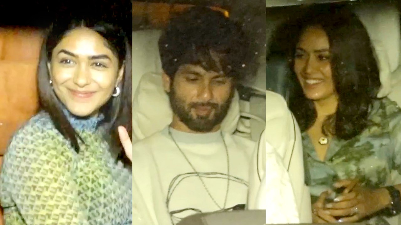 Shahid Kapoor, Mira Kapoor, Mrunal Thakur At Bloody Daddy Screening