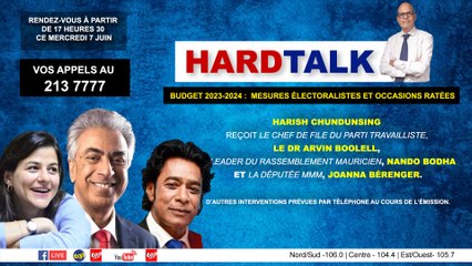 Hardtalk : Harish Chundunsing reçoit le Dr Arvin Boolel Nando Bodha et Joanna Bérenger_0