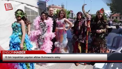 10 bin kapaktan yapılan elbise Guinness'e aday