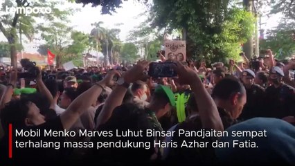 Selesai Jadi Saksi, Mobil Luhut Sempat Tertahan Massa Pendukung Haris Azhar