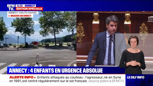 Nous sommes profondément meurtris : Gabriel Attal s'exprime depuis l'Assemblée sur l'attaque au couteau à Annecy