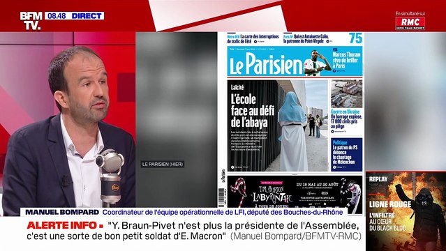 Apolline de Malherbe et Manuel Bompard ont un vif échange dans Face à Face sur BFMTV