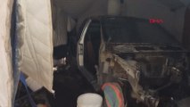 İskenderun'da çalınan otomobil çadırda parçalanmış bulundu