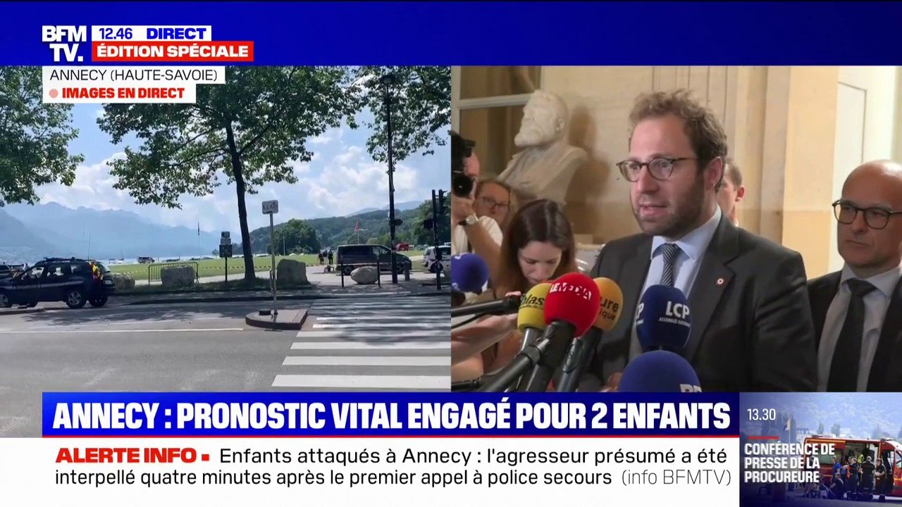 "C'est une attaque contre l'humanité qui a eu lieu ce matin": le député de Haute-Savoie Antoine Armand s'exprime après l'agression au couteau survenue à Annecy