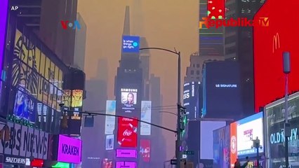 Kebakaran Hutan di Kanada Akibatkan New York Diselimuti Asap Oranye