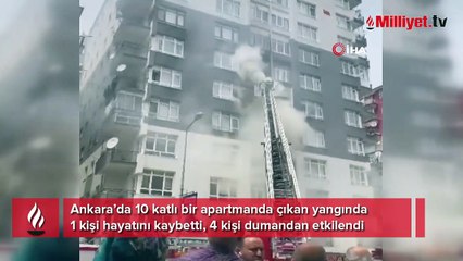Ankara'da 10 katlı binada yangın
