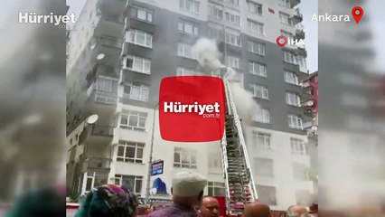 Ankara'da 10 katlı apartmanda yangın