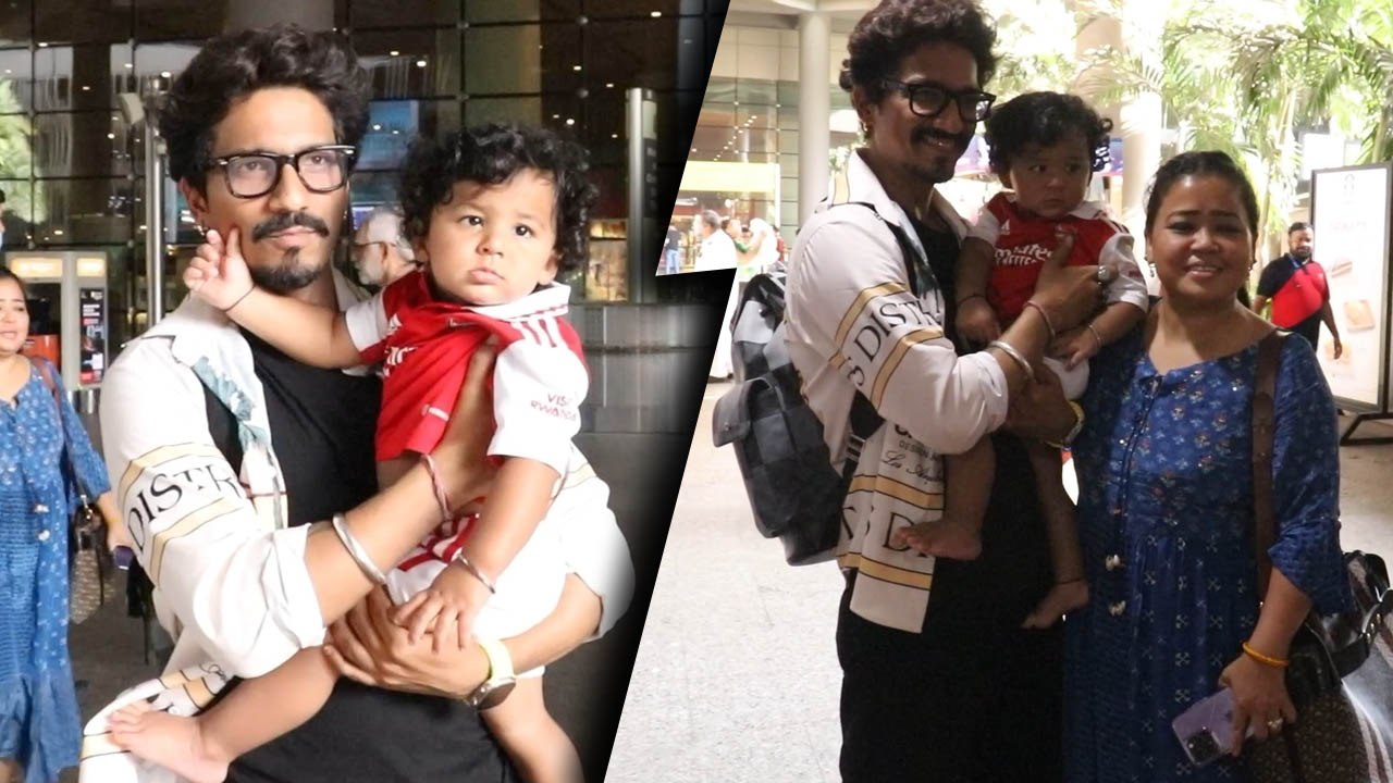 Bharti Singh, Haarsh Limbachiyaa बेटे Golla के साथ दिखे Airport पर, Angry Harsh को Bharti ने संभाला!
