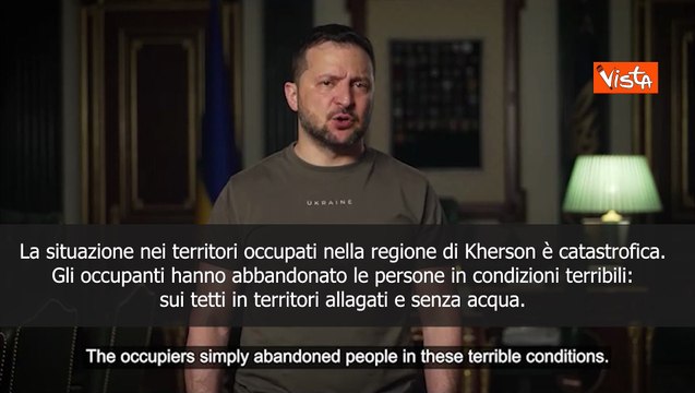 Zelensky: Situazione catastrofica nei territori occupati nella regione di Kherson