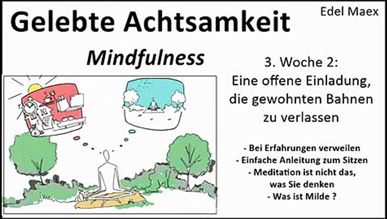 Gelebte Achtsamkeit 3. Woche 2: Eine offene Einladung, die gewohnten Bahnen zu verlassen