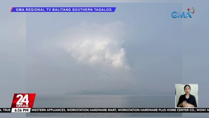 Bahagyang nabawasan ang ibinubugang asupre ng Bulkang Taal sa nakalipas na 24 oras | 24 Oras