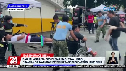 Paghahanda sa posibleng Magnitude 7 na lindol, sinanay sa nationwide simultaneous earthquake drill | 24 Oras