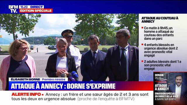 Attaque au couteau à Annecy: Nous sommes chacun touchés au plus profond de nous-mêmes , déclare Elisabeth Borne
