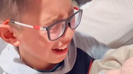 Brother CRIES while meeting Newborn sister for first time!