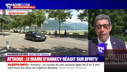 François Astorg, maire EELV d'Annecy partage son "sentiment de gravité et d'émotion", après l'attaque au couteau dans un parc de la ville