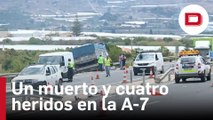 Cuatro personas heridas y una muerta en un accidente de tráfico causado por un camión