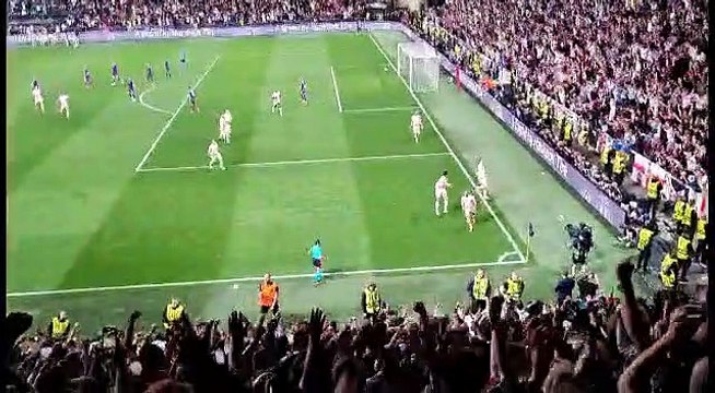 West Ham supporter Martin celebrates Benrahma's penalty