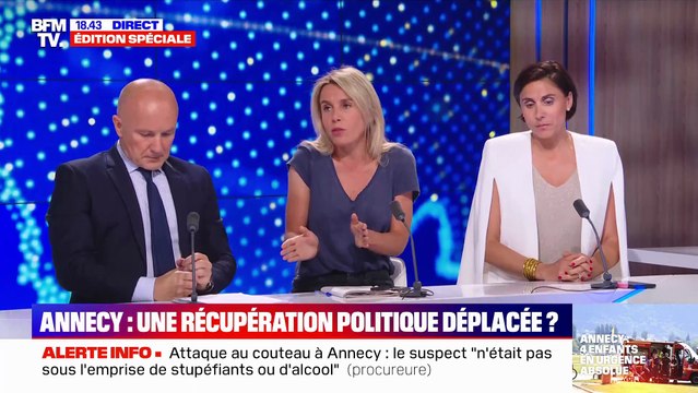 Annecy - Accusée par une journaliste de BFM TV de ne pas respecter de temps de décence , Laure Lavalette députée RN lui rétorque : Et vous croyez que c'est décent de passer en boucle les images de l'attaque ?