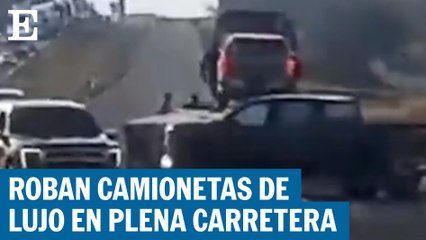Roban camionetas de lujo en la carretera