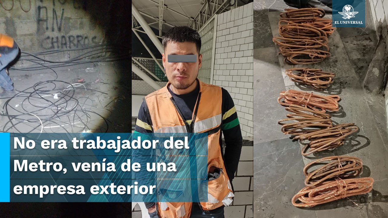 Con más de 10 kilos de cable, detienen a un hombre en el Metro de la CDMX