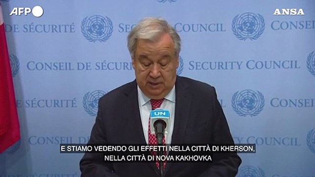 Ucraina, Guterres: Distruzione diga altra devastante conseguenza invasione russa