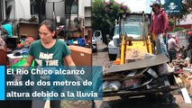 Reportan más de 110 viviendas inundadas con lodo y aguas negras en Naucalpan