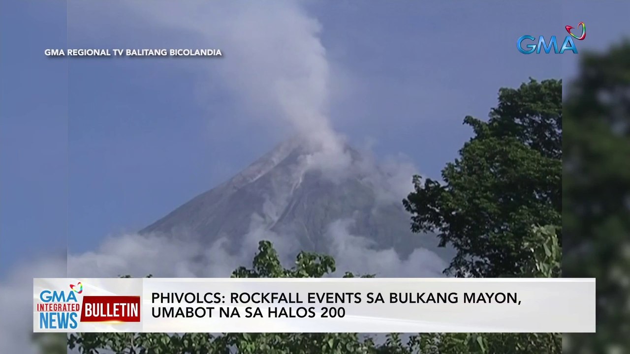PHIVOLCS: Rockfall events sa Bulkang Mayon, umabot na sa halos 200 | GMA Integrated News Bulletin