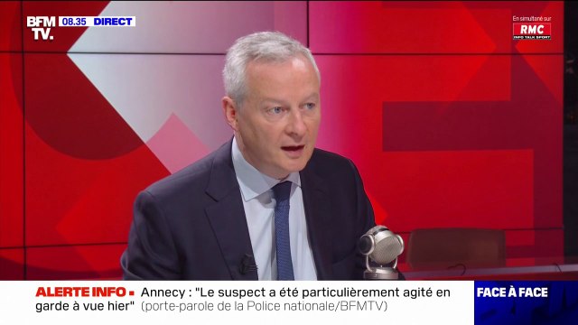 Bruno Le Maire sur l'attaque à Annecy: Aujourd'hui ce n'est pas le temps de la politique, c'est le temps de la Nation