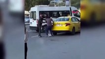 LE COMBAT ENTRE CHAUFFEUR DE TAXI ET CHAUFFEUR DE MINIBUS À SARIYER EST À LA CAMÉRA