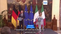 Wie einig sind sich Olaf Scholz und Italiens Giorgia Meloni?