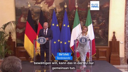 Wie einig sind sich Olaf Scholz und Italiens Giorgia Meloni?