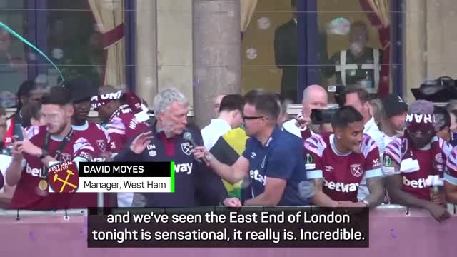 Moyes and Bowen celebrate West Ham's 'incredible' European win