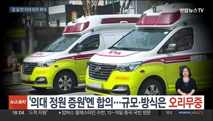 '의대 정원 증원'엔 합의…규모·방식은 오리무중
