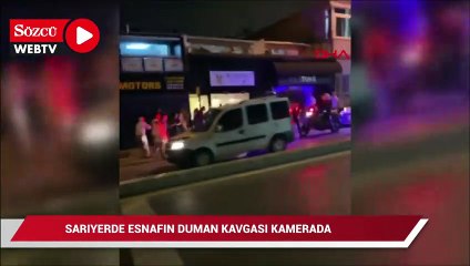 Sarıyerde esnafın duman kavgası kamerada