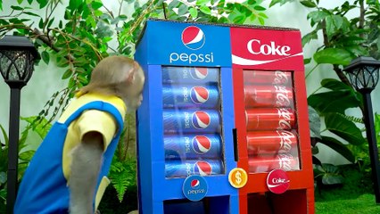 KiKi Monkey build Inflatable Playhouse with ducklings then go to the toilet _ KUDO ANIMAL KIKI