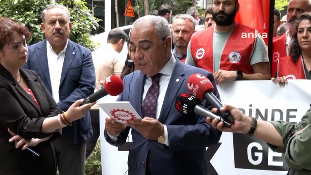 DİSK İstanbul Bölge Temsilcisi Asalettin Arslanoğlu basın açıklaması