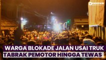 Warga Blokade Jalan Usai Truk Batubara Tabrak Pemotor Hingga Tewas di Muara Enim