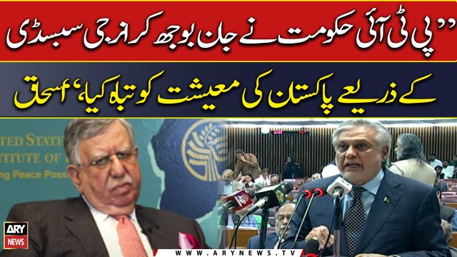 PTI government 'deliberately' ruined Pakistan's Economy through energy subsidies: Ishaq Dar