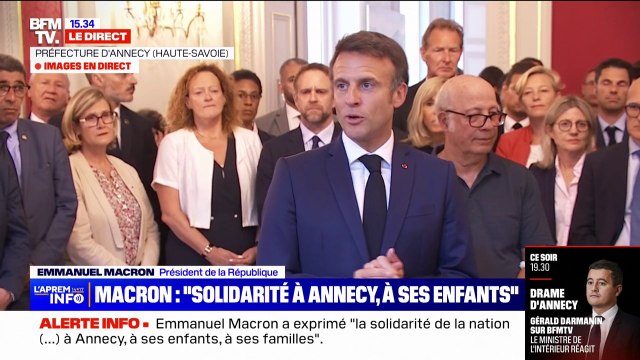 Annecy: Emmanuel Macron rend hommage à ceux qui sont intervenus avec beaucoup de courage pour s'interposer, sans se poser de questions