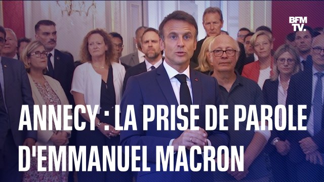 Attaque au couteau: la prise de parole d'Emmanuel Macron à la préfecture d'Annecy